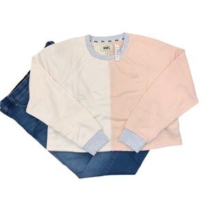 NWT Madewell MWL Airyterry Colorblock Crop Sweatshirt - SIZE L
